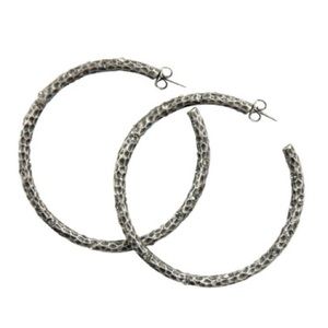 Tat2 Gunmetal Hoop Earrings